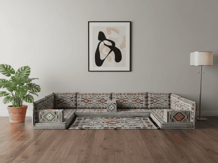 Cappadocia Kilim U-shaped Arabic floor sofa, Gray 4-inch, photo 4