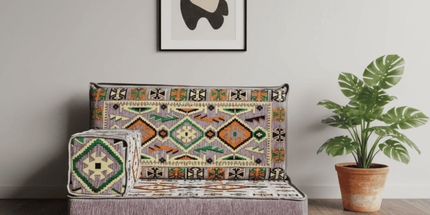 Arabic Half Loveseat Sofa – Gray Half Loveseat with 4 and 8 Inch Cushion Options