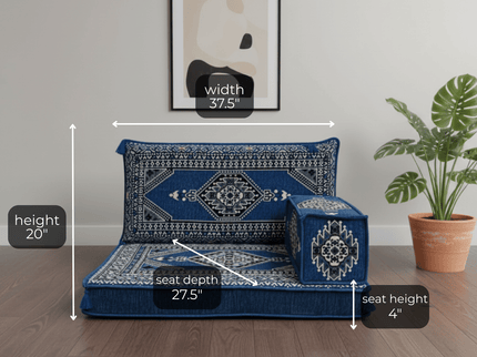 Topkapi Arabic majlis half loveseat, Blue, photo 2