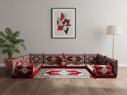 Topkapi U-shaped Arabic floor sofa, Burgundy 4-inch, photo 4