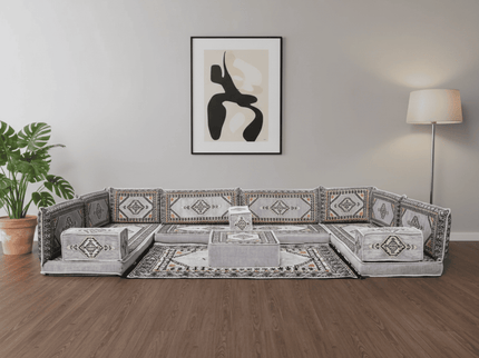 Topkapi U-shaped Arabic floor sofa, Gray 4-inch, photo 3