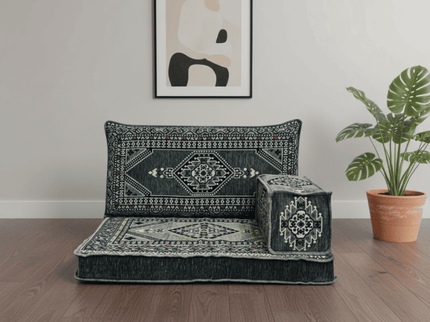 Topkapi Arabic majlis half loveseat, Gray, photo 1