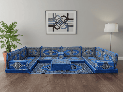 Topkapi U-shaped Arabic floor sofa, Blue 4-inch, photo 3