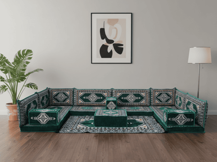 Topkapi U-shaped Arabic floor sofa, Green 4-inch, photo 3