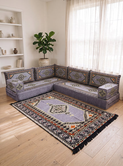 Topkapi L-shaped Arabic floor sofa, Gray 8-inch, photo 2