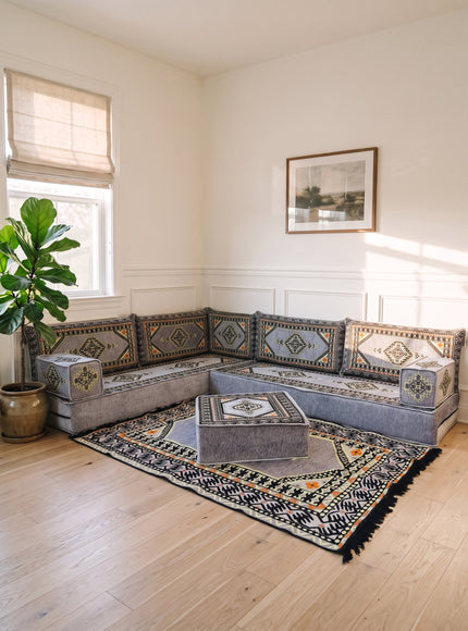 Topkapi L-shaped Arabic floor sofa, Gray 8-inch, photo 3