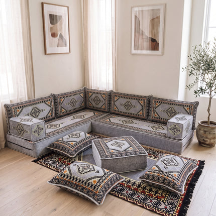 Topkapi L-shaped Arabic floor sofa, Gray 8-inch, photo 4