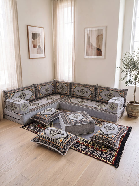 Topkapi L-shaped Arabic floor sofa, Gray 8-inch, photo 4