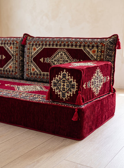 Topkapi L-shaped Arabic floor sofa, Burgundy 8-inch, photo 7