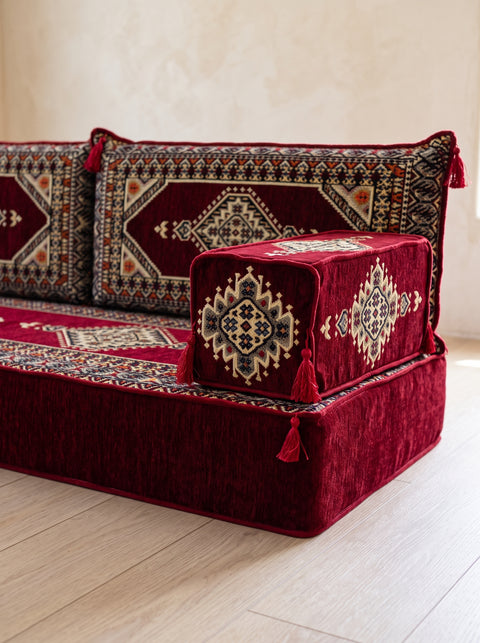 Topkapi L-shaped Arabic floor sofa, Burgundy 8-inch, photo 7